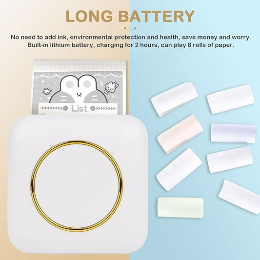 Portable Mini Thermal Printer – Bluetooth Instant Printing, Sticker & Photo Printer – For School, Office & Crafts (UAE)