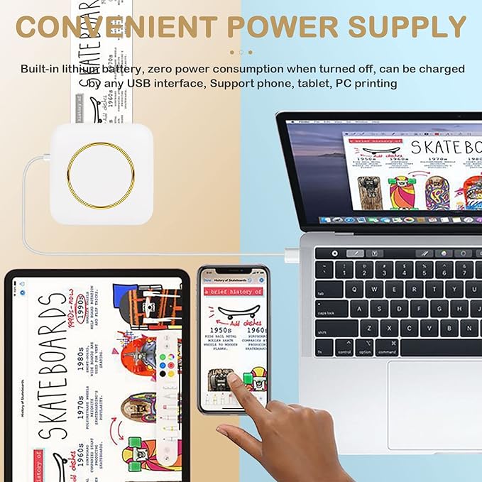 Portable Mini Thermal Printer – Bluetooth Instant Printing, Sticker & Photo Printer – For School, Office & Crafts (UAE)