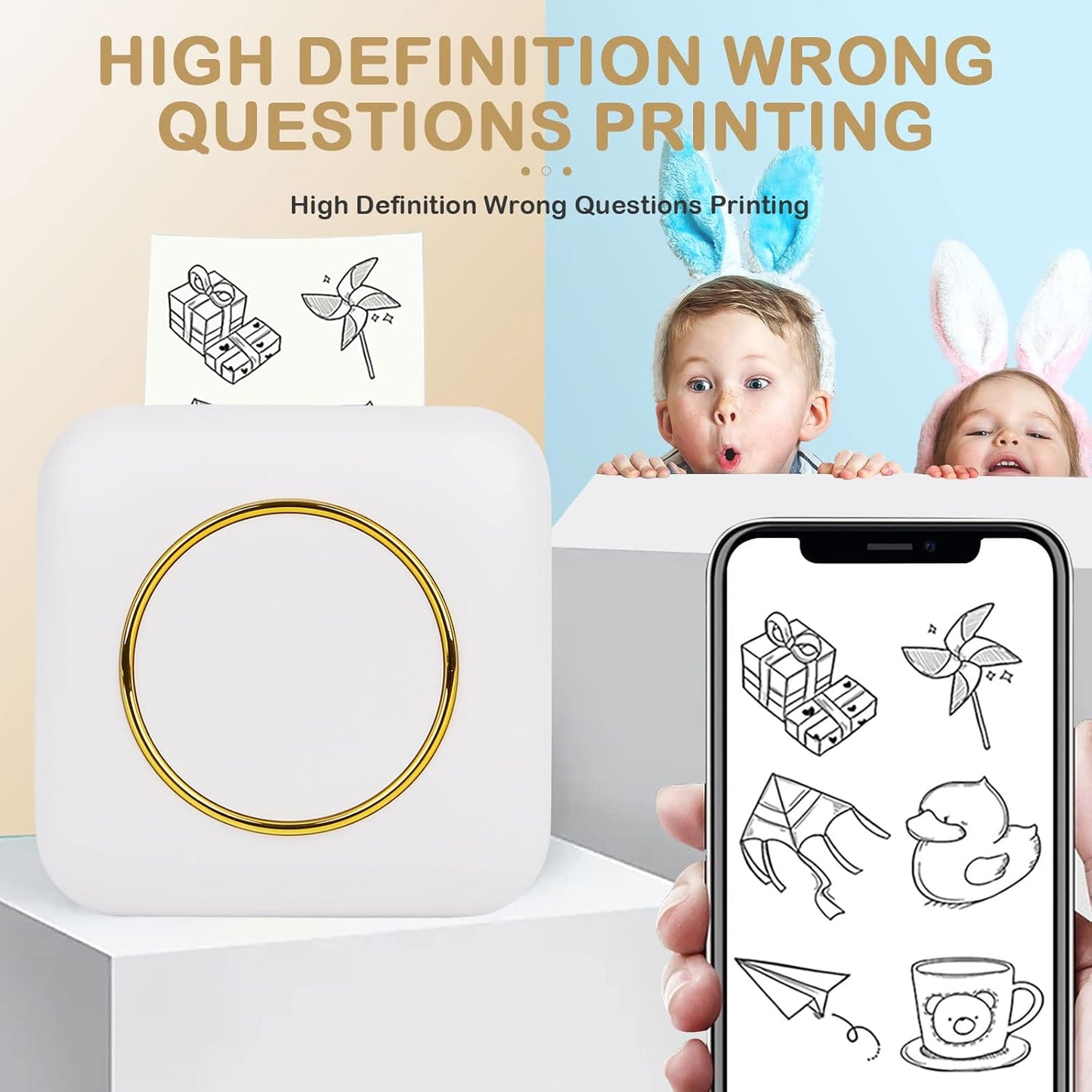 Portable Mini Thermal Printer – Bluetooth Instant Printing, Sticker & Photo Printer – For School, Office & Crafts (UAE)