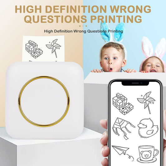 Portable Mini Thermal Printer – Bluetooth Instant Printing, Sticker & Photo Printer – For School, Office & Crafts (UAE)